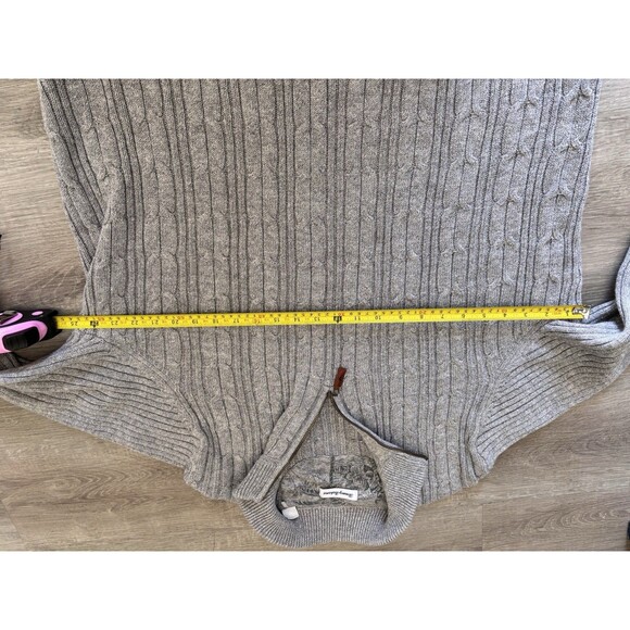 Tommy Bahama Cable Knit Sweater Gray Zip Neck Long Sleeve Preppy Grandpa Men Xxl - Picture 5 of 7